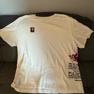 Nike White Tee with Red and Black Accents